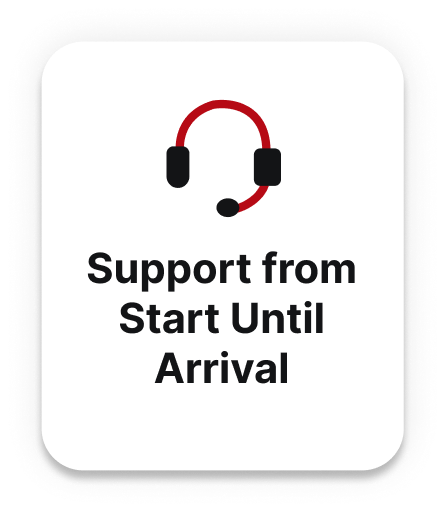 Support from start until arrival