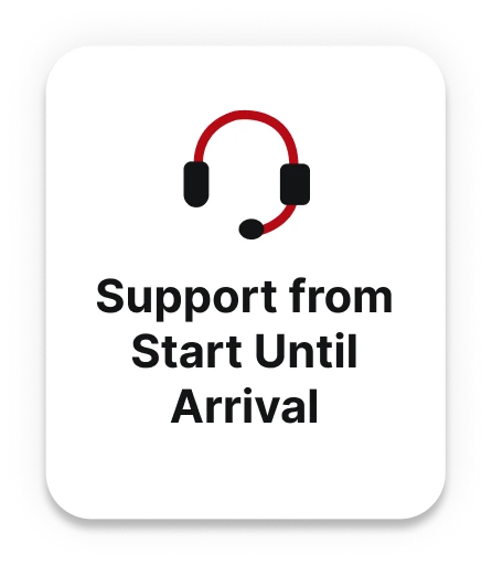 Support from start until arrival