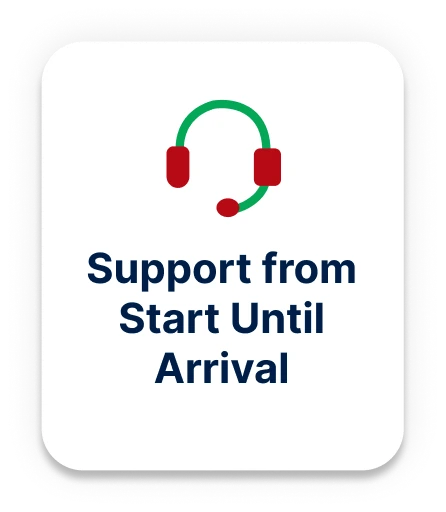 Support from start until arrival