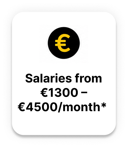 Salaries from 1300 to 4500 per month