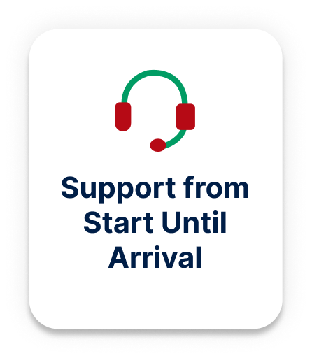 Support from start until arrival
