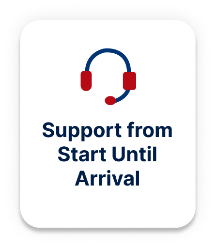Support from start until arrival
