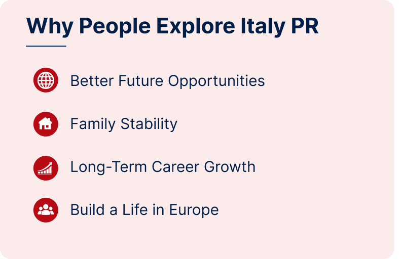 Reasons people explore PR