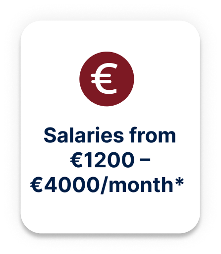 Salaries from 1300 to 4500 per month