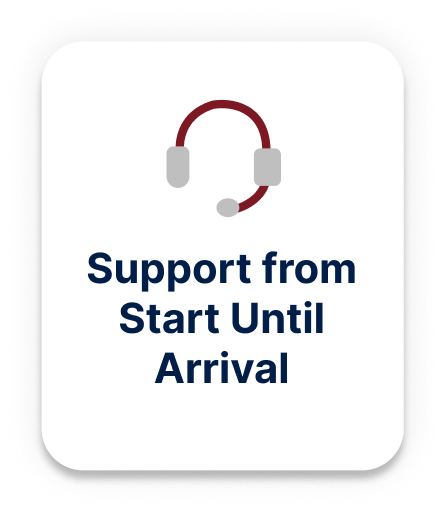 Support from start until arrival
