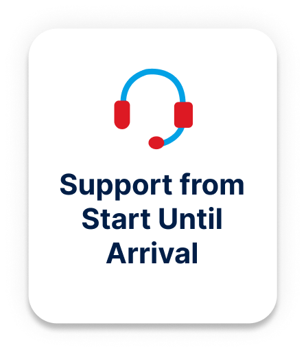 Support from start until arrival