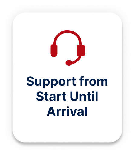 Support from start until arrival
