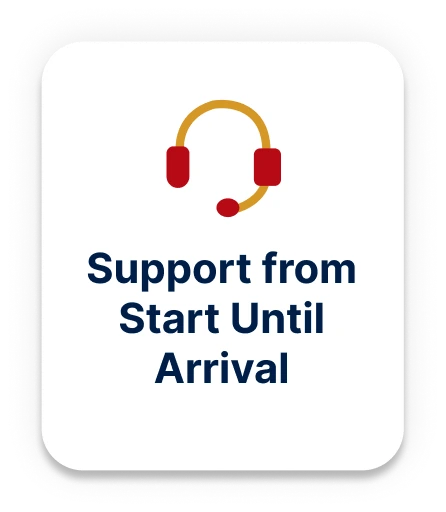Support from start until arrival