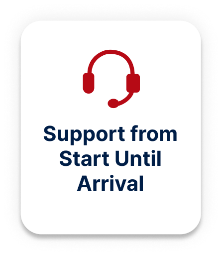 Support from start until arrival