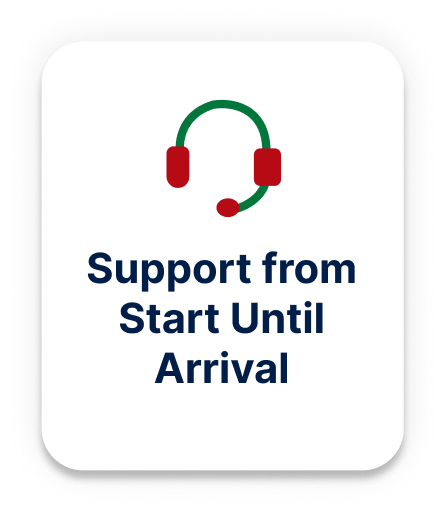 Support from start until arrival