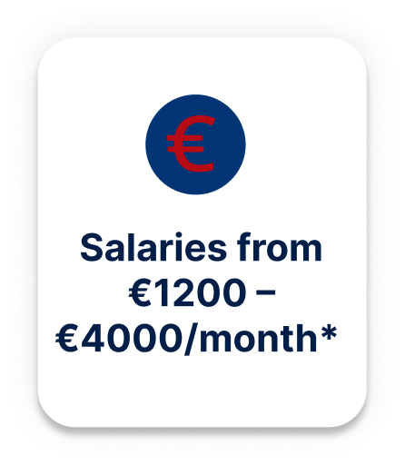 Salaries from 1300 to 4500 per month