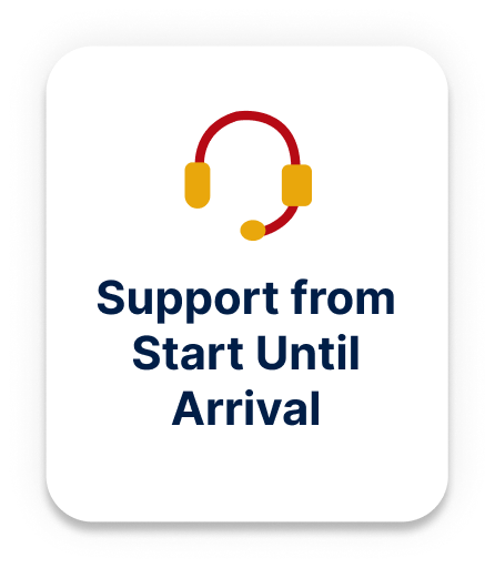 Support from start until arrival