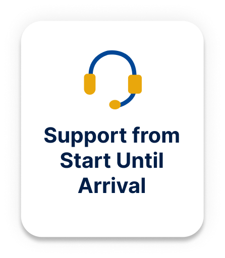 Support from start until arrival
