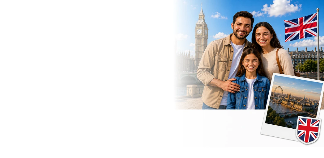 Family exploring permanent residency in United Kingdom
