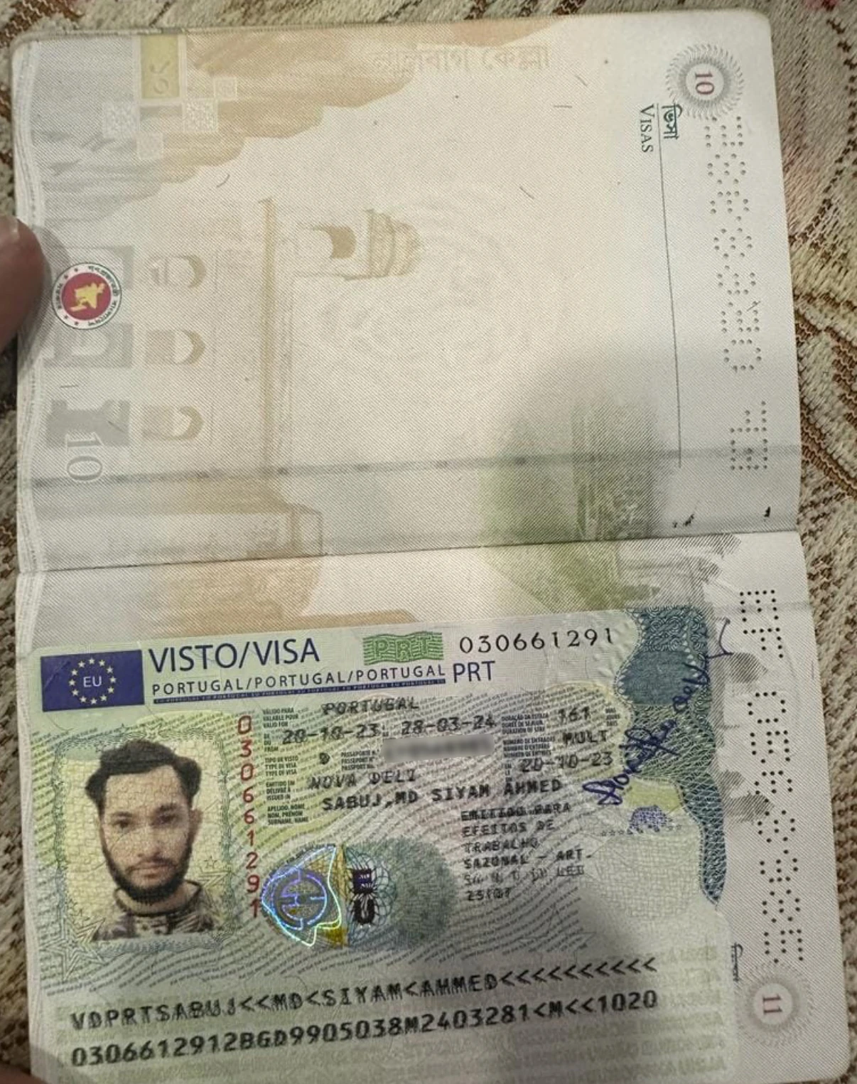 Approved visa copy