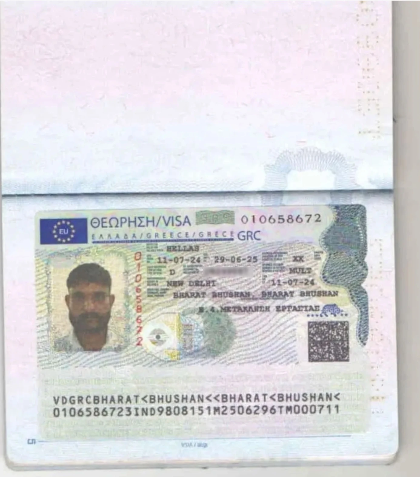 Approved visa copy