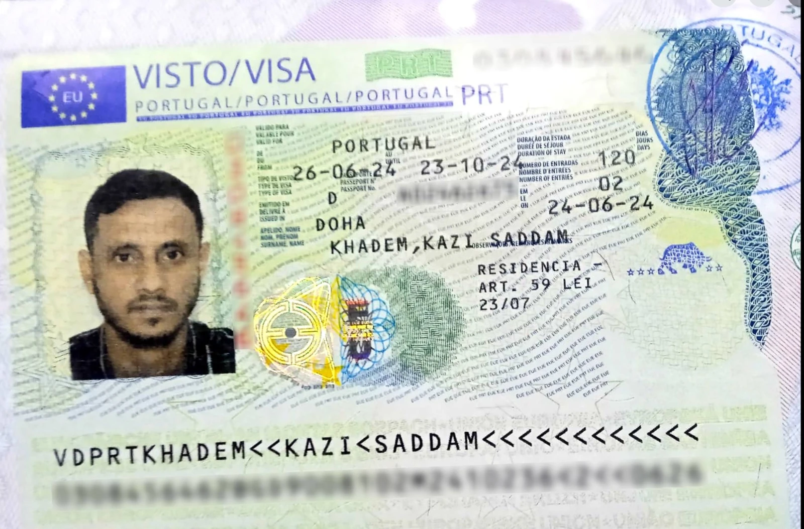 Approved visa copy